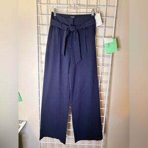 Mayson Black High-Waist Tie-Waist Wide-Leg Pants